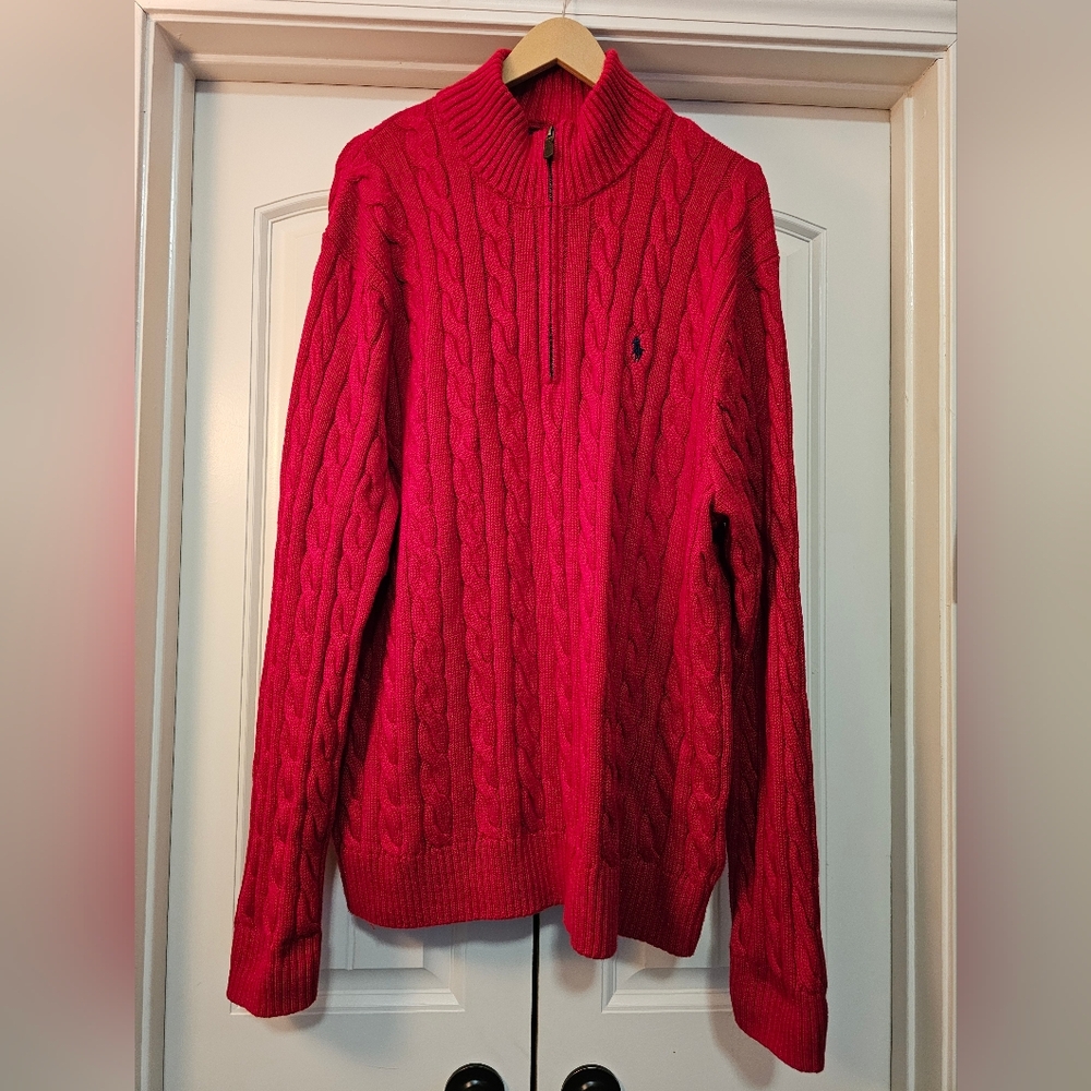 Polo Ralph Lauren Cable Knit Cotton Quarter-Zip Sweater